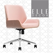 Elle Decor Ophelia Home Office Desk Chair Modern Ergonomic Woven Fabric Pink