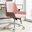 Elle Decor Ophelia Home Office Desk Chair Modern Ergonomic Woven Fabric Pink