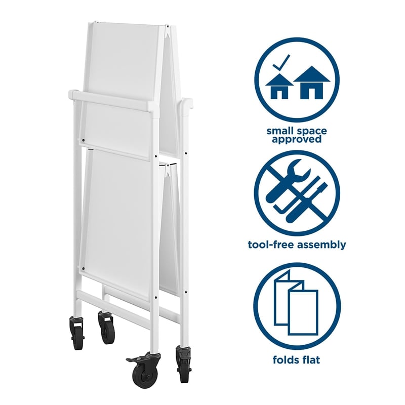 Cosco SMARTFOLD Folding Serving Bar Cart in White