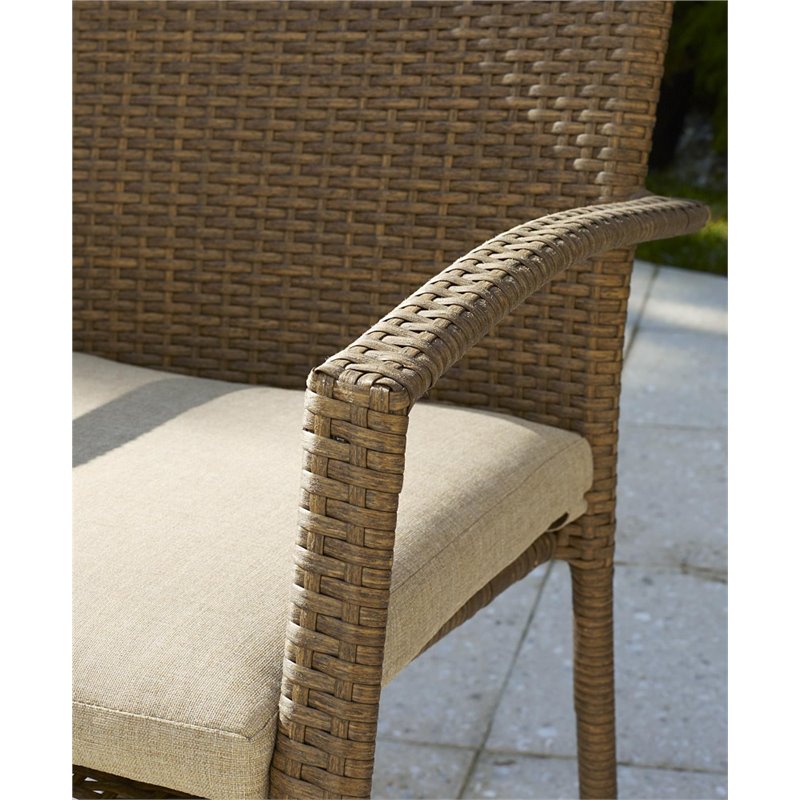 Cosco Outdoor Lakewood Ranch Steel Wicker High Top Patio Bistro Set