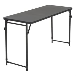 COSCO 20'' x 48'' Height Adjustable Folding Table in Black