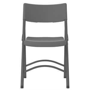 ZOWN Classic Commercial Resin Folding Chair in Gray 4 Pack