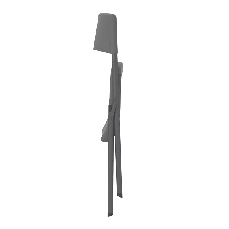ZOWN Classic Commercial Resin Folding Chair in Gray 4 Pack