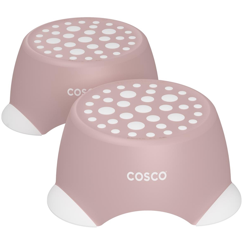 COSCO Kids One-Step Step Stool Tall 150 lb. Capacity in Pink (2-Pack)