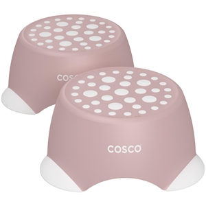 COSCO Kids One-Step Step Stool Tall 150 lb. Capacity in Pink (2-Pack)