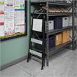 COSCO Three-Step Folding Step Stool with Rubber Hand Grip in Black