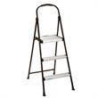 COSCO Three-Step Folding Step Stool with Rubber Hand Grip in Black