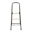COSCO Three-Step Folding Step Stool with Rubber Hand Grip in Black