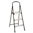COSCO Three-Step Folding Step Stool with Rubber Hand Grip in Black
