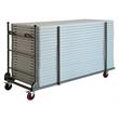 ZOWN Commercial Rectangular Folding Table Trolley Cart in Gray
