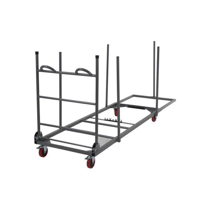 ZOWN Commercial Rectangular Folding Table Trolley Cart in Gray