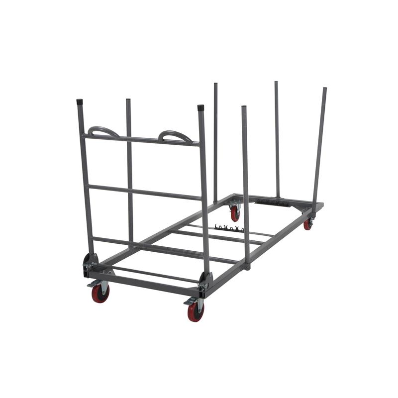 ZOWN Commercial Rectangular Folding Table Trolley Cart in Gray
