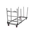 ZOWN Commercial Rectangular Folding Table Trolley Cart in Gray