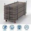 ZOWN Commercial Rectangular Folding Table Trolley Cart in Gray