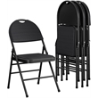 COSCO Commercial XL Comfort Fabric Padded Metal Folding Chair in Black (4-Pack)