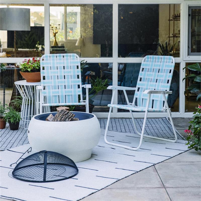 Novogratz Poolside Gossip Priscilla Folding Chairs in Aqua Haze (2-Pack)