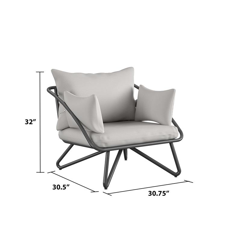 Novogratz Poolside Gossip Collection Teddi Lounge Chairs 2-piece in Charcoal