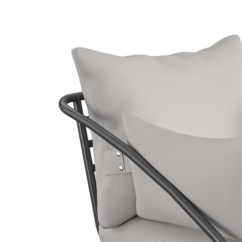 Novogratz Poolside Gossip Collection Teddi Lounge Chairs 2-piece in Charcoal