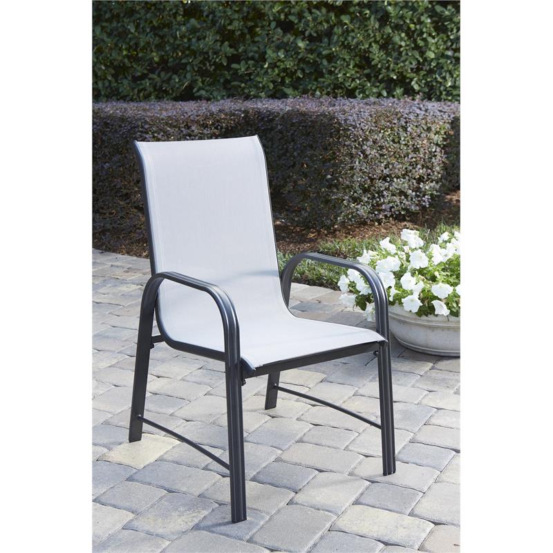COSCO Outdoor Living Paloma Patio Dining Chairs Light Gray Sling (6-Pack)