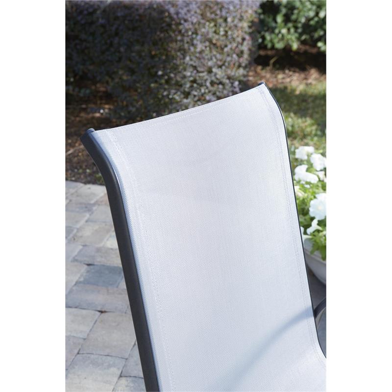 COSCO Outdoor Living Paloma Patio Dining Chairs Light Gray Sling (6-Pack)