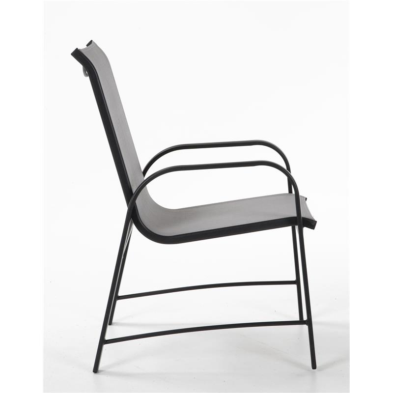 COSCO Outdoor Living Paloma Patio Dining Chairs Light Gray Sling (6-Pack)