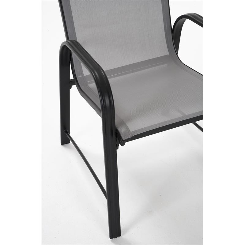 COSCO Outdoor Living Paloma Patio Dining Chairs Light Gray Sling (6-Pack)