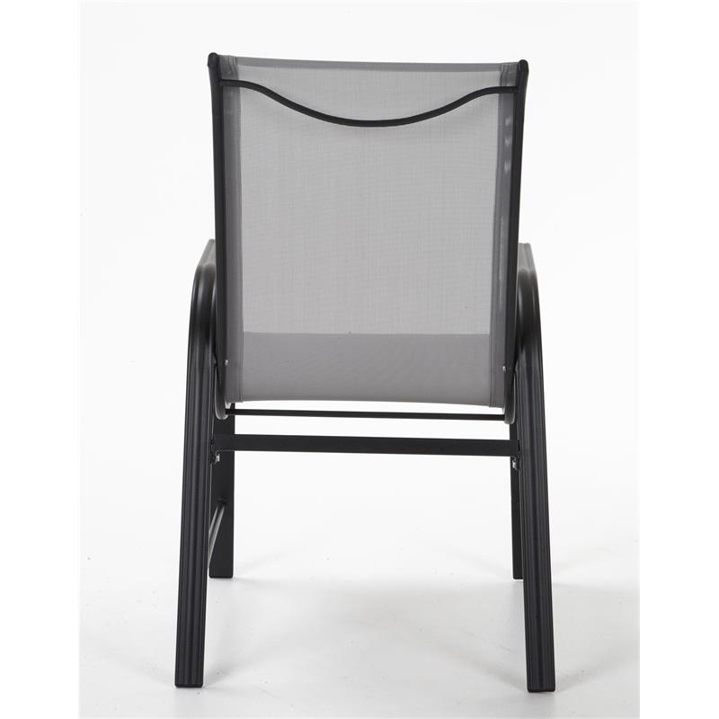 COSCO Outdoor Living Paloma Patio Dining Chairs Light Gray Sling (6-Pack)