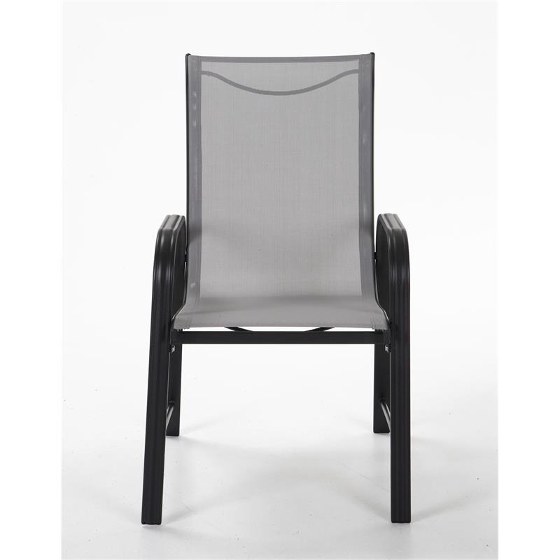 COSCO Outdoor Living Paloma Patio Dining Chairs Light Gray Sling (6-Pack)