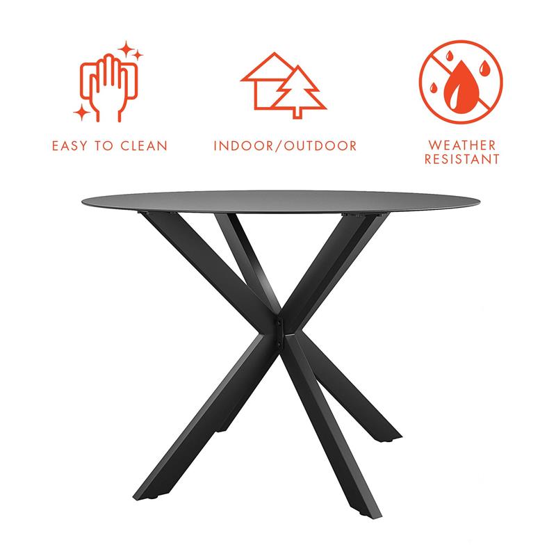 CosmoLiving by Cosmopolitan Circi Collection Dining Table in Black/Charcoal