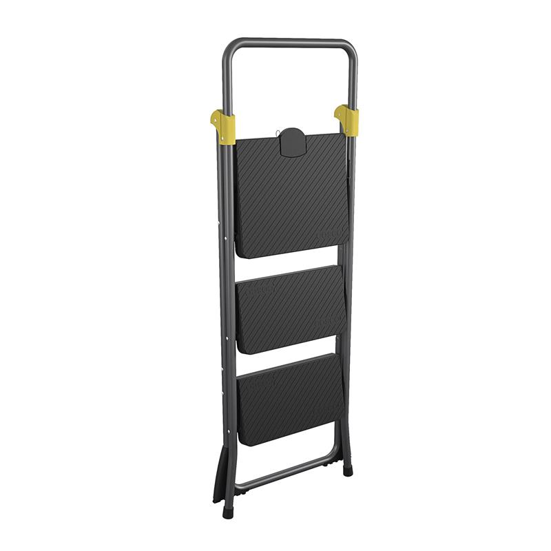 COSCO 3-Step Folding Steel Step Stool ANSI Type 1A Commercial in Grey/Orange