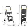 COSCO 3-Step Folding Steel Step Stool ANSI Type 1A Commercial in Grey/Orange