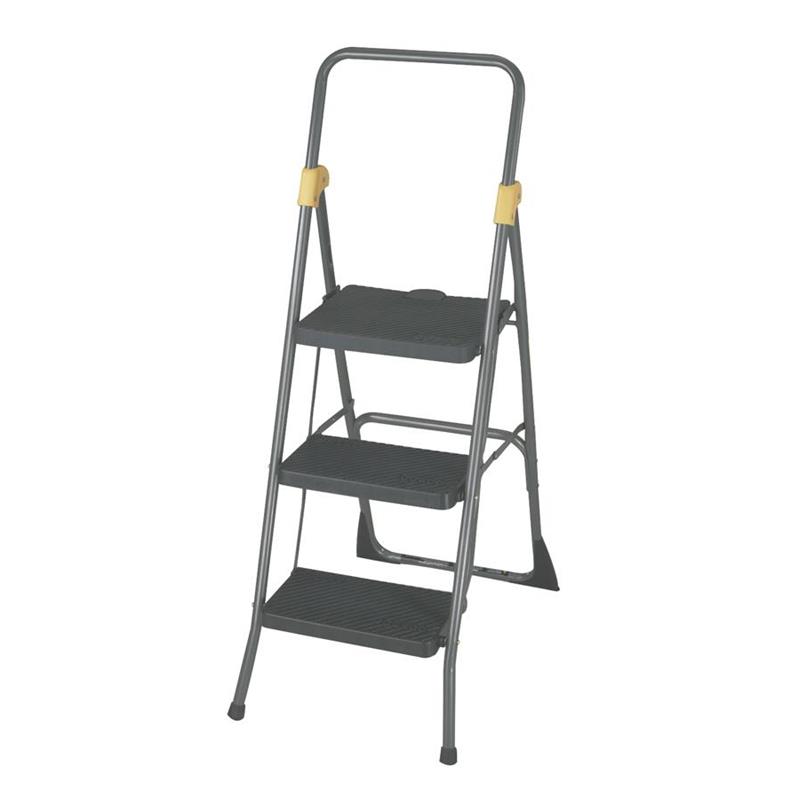 COSCO 3-Step Folding Steel Step Stool ANSI Type 1A Commercial in Grey/Orange