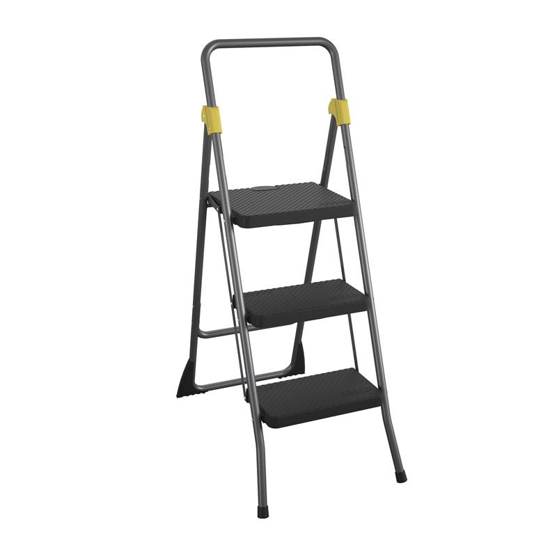 COSCO 3-Step Folding Steel Step Stool ANSI Type 1A Commercial in Grey/Orange