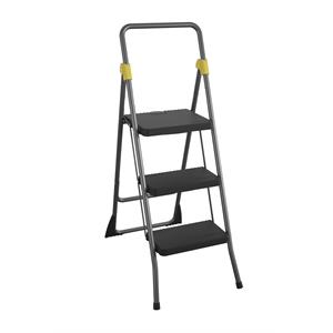 COSCO 3-Step Folding Steel Step Stool ANSI Type 1A Commercial in Grey/Orange