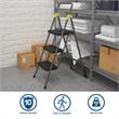 COSCO 3-Step Folding Steel Step Stool ANSI Type 1A Commercial in Grey/Orange