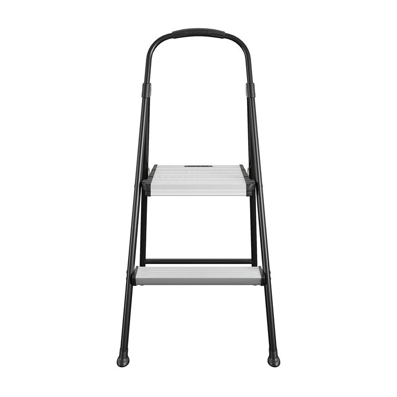 COSCO Two-Step Folding Step Stool with Rubber Hand Grip in Black