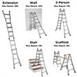 COSCO 18 foot Reach Height Aluminum Multi-Position Ladder 300 lb. Load Capacity