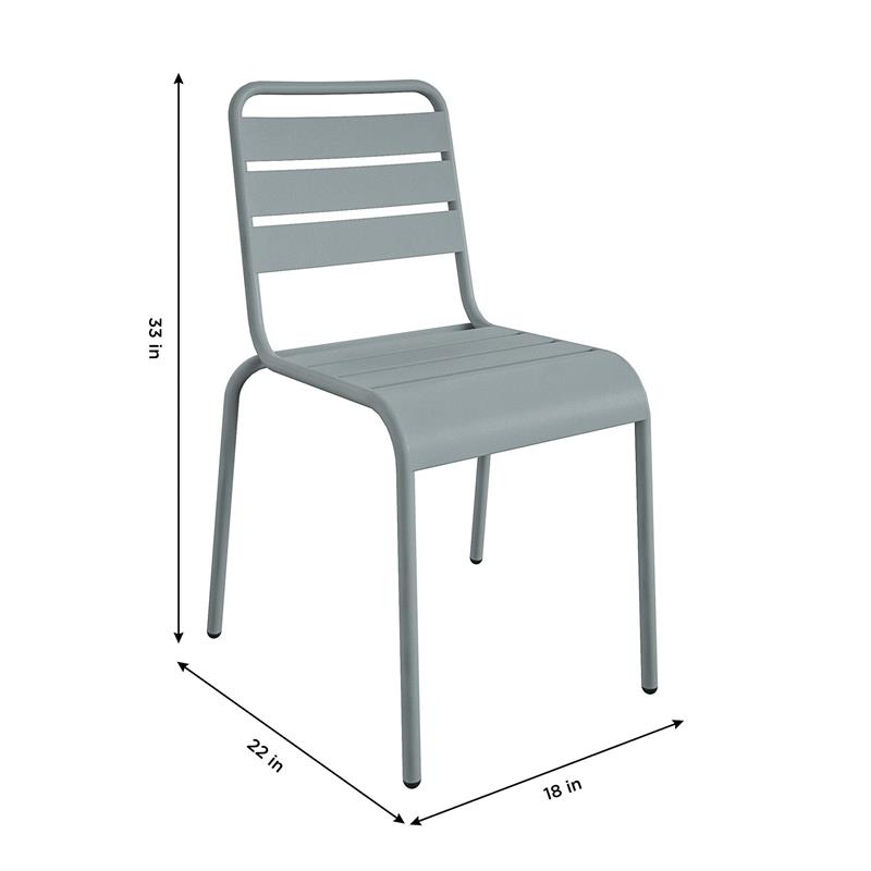 Novogratz Poolside Gossip June Outdoor/Indoor Dining Chairs in Gray (2-Pack)