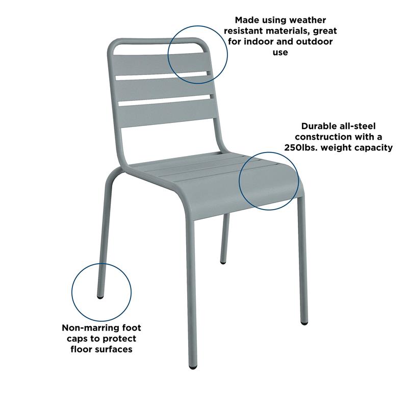 Novogratz Poolside Gossip June Outdoor/Indoor Dining Chairs in Gray (2-Pack)