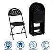 ZOWN Premium Commercial Fan Back Indoor/Outdoor Folding Chair in Black (8-Pack)
