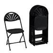 ZOWN Premium Commercial Fan Back Indoor/Outdoor Folding Chair in Black (8-Pack)