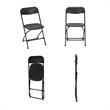 ZOWN Premium Commercial Plastic Indoor/Outdoor Folding Chair in Black (8-Pack)
