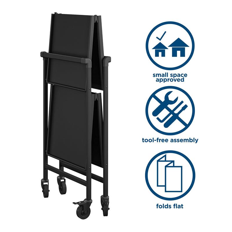COSCO Outdoor Living Outdoor and Indoor Folding Serving Cart in Black