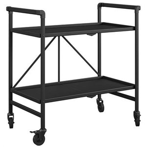 COSCO Outdoor Living Outdoor and Indoor Folding Serving Cart in Black