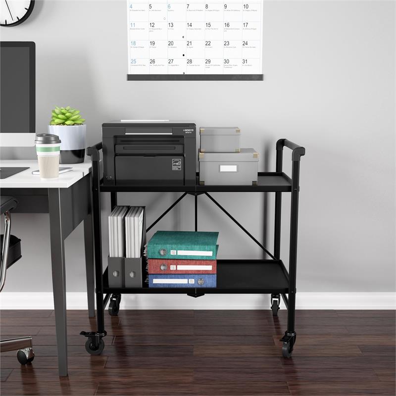 COSCO Outdoor Living Outdoor and Indoor Folding Serving Cart in Black