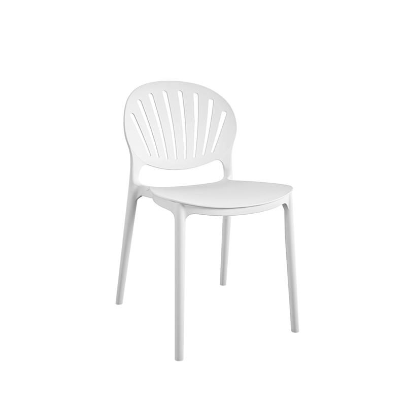 COSCO Outdoor/Indoor Stacking Resin Chair with Shell Back in White (2-Pack)