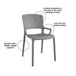 COSCO Outdoor/Indoor Stacking Resin Chair with Square Back in Gray (2-Pack)