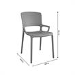 COSCO Outdoor/Indoor Stacking Resin Chair with Square Back in Gray (2-Pack)