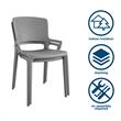 COSCO Outdoor/Indoor Stacking Resin Chair with Square Back in Gray (2-Pack)