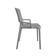 COSCO Outdoor/Indoor Stacking Resin Chair with Square Back in Gray (2-Pack)